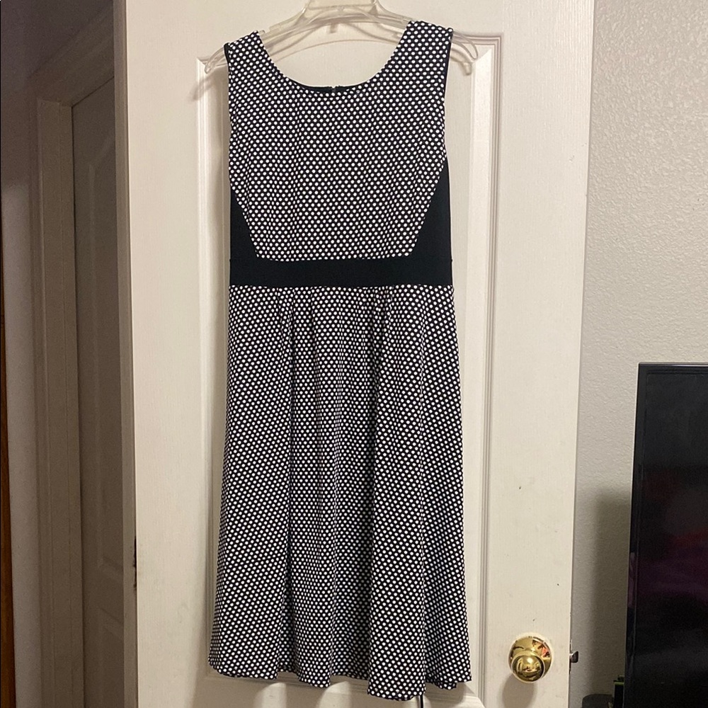 Motherhood Maternity Elegant Black and White Polka Dot Dress NWT XL